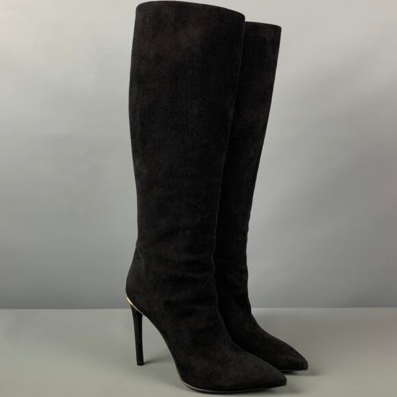 LOUIS VUITTON Size 7 Black Suede Pull On Boots - Picture 1 of 8